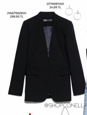 Zara Black Women's V-Neck Blazer